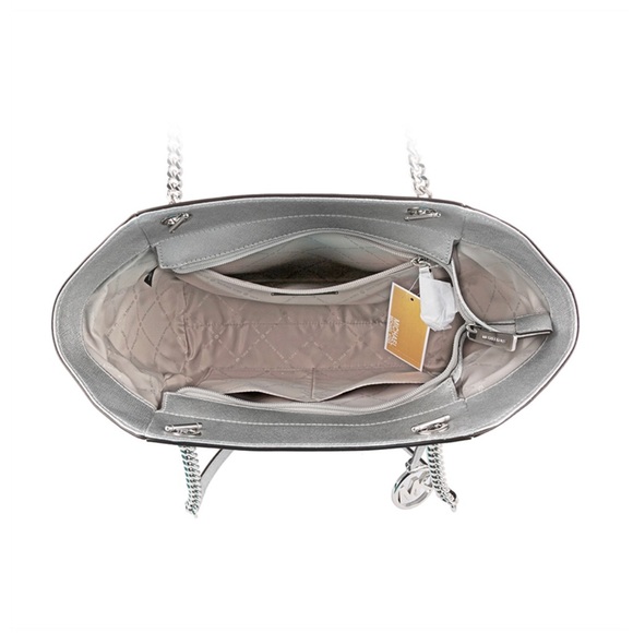 Michael Kors Jet Set Travel Silver Tote - Picture 7 of 8